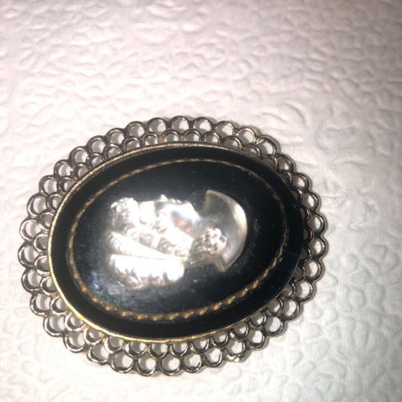 Vintage VICTORIAN Lady‎ Woman Cameo BROOCH Pin Granny Core - Picture 5 of 8